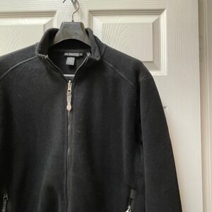 REI Polartec Men's LG Tall Fleece Jacket Black Full Zip Pockets Outdoor Full Zip